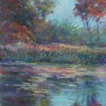 Across the Mill Pond Sharon Sunday Pastel 9x12 $200