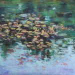 Bright Lily Pads Sharon Sunday Pastel 12x9 NFS