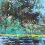 Cascades in Broad Strokes Sharon Sunday Pastel 9x12 $200