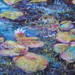 Lily Pads in the Morning Sharon Sunday Pastel 9x12 $200