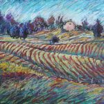 Rolling Hills Sharon Sunday Pastel 12x9 $200