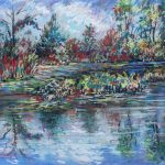 The Secret Pond Sharon Sunday Pastel 9x12 $200