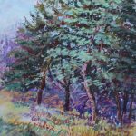 Trees of Wheaton Rd Sharon Sunday Pastel 9x12 $200